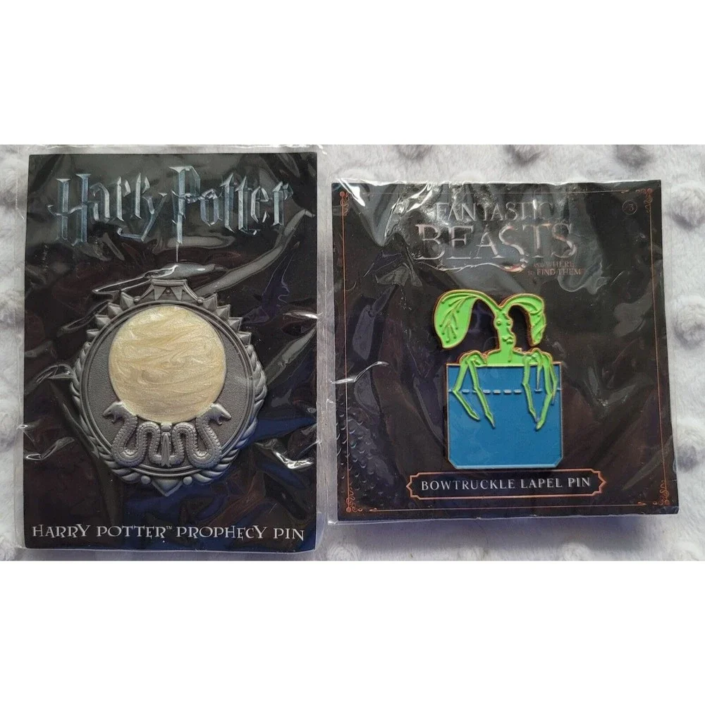 Harry Potter Prophecy Pin‎ & Bow Truckle Lapel Pin Warner Bros NEW!